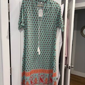 Floral Print Green Dress